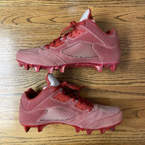 Nike Jordan 5 Low Retro Alpha Menace Elite Oklahoma PE Football Cleats Size 12.5 - Picture 3 of 9